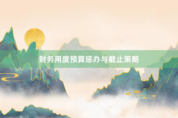 财务用度预算惩办与截止策略